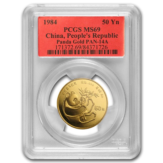 1984 China 1/2 oz Gold Panda MS-69 PCGS (Far Variety) 1984 China 1/2 oz Gold Panda MS-69 PCGS (Far Variety)